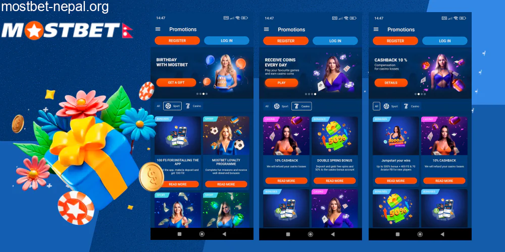 Mostbet offers various bonuses for Nepali players