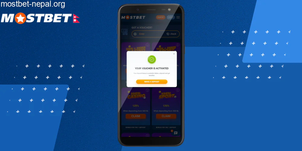 Mostbet promo code activated, step 5